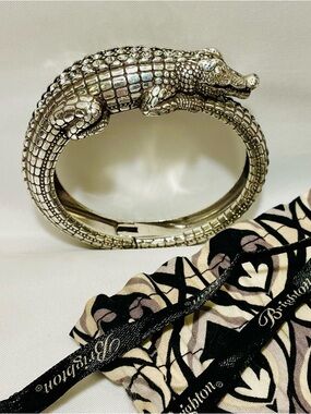 Brighton "Later Gator" Alligator Hinged Bangle Bracelet., EUC✨✨Collectable✨✨